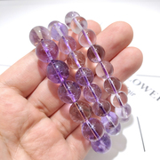 天然紫水晶手串圆珠单圈水晶，珠子手链diy时尚，简约饰品礼物串珠