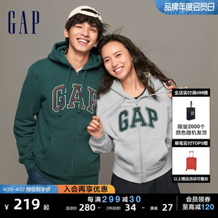 gap男女装秋冬logo碳素，软磨抓绒柔软运动卫衣，情侣装连帽衫816853