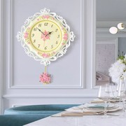 创意向日葵挂钟静音客厅，现代简约时尚家用时钟表装饰艺术挂i.