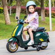 vespa儿童电动摩托车宝宝电瓶车，小孩三轮车玩具，车可坐人双人童车