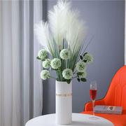 陶瓷花瓶摆件客厅现代简约家居欧式芦，苇草插花假花仿真花装饰品