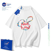 NASA亲子装一家三口夏季短袖母子夏装2024全家装夏款儿童t恤