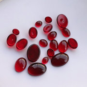 红宝石红玛瑙色 琉璃水晶玻璃仿宝石戒面 diy饰品材料配件