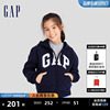 gap女童秋冬logo碳素，软磨抓绒柔软卫衣，儿童装运动连帽衫819394