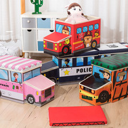 儿童玩具汽车收纳凳，衣服整理箱卡通储物筐可折叠收纳箱欧美款