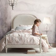 法式儿童床女孩公主床实木床单人床美式轻J奢原木欧式1.2米小户型