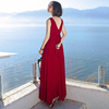 超仙大码拍照红色连衣裙沙滩裙，沙漠长裙茶卡盐湖青海湖旅游长裙子