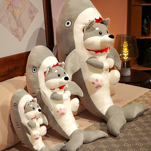 鲨狗玩偶睡觉抱枕床上男生娃娃公仔鲨鱼搞笑搞怪毛绒玩具生日礼物