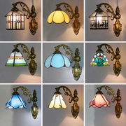 欧美玻璃灯饰式田园地中海，风格阳台简约壁灯，卧室床头过道壁灯镜前