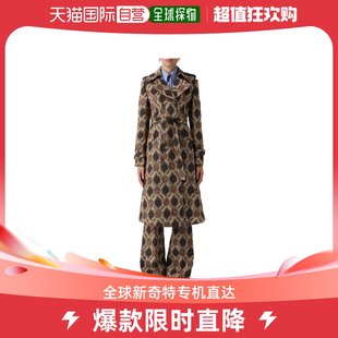 香港直邮潮奢etro女士双排，扣长袖大衣