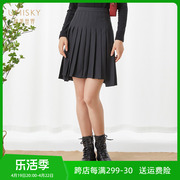 umisky优美世界女装春季高腰腿部修长不规则百褶短裙VI1H1006