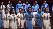 儿童合唱服小学生，初中生中学生长裙，诗歌表演合唱团服装