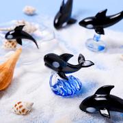 动物摆件鲸鱼玻璃工艺品小摆件，创意家居小摆件桌面装饰品摆件