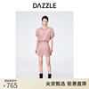 dazzle地素奥莱春季粉色，编织感短袖polo领套头，短外套上衣女