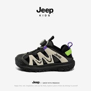 jeep男童运动鞋春夏网面跑步鞋2024女童软底鞋轻便防滑儿童登山鞋