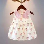 女宝宝夏季无袖吊带连衣裙，婴幼儿裙子0-3岁1女童夏装韩版公主裙潮