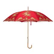 高档拾锦中式婚礼红雨伞，结婚红伞婚伞新娘伞红色结婚婚庆大红伞