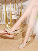 婚鞋大码加肥脚宽婚鞋新娘鞋，2023绝美主婚，鞋不累脚高级感婚鞋