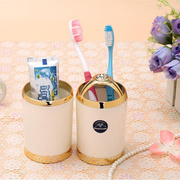 欧式简约卫浴三件套镶钻创意，浴室用品漱口杯，牙刷架洗漱套装