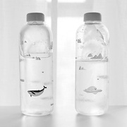 创意大容量透明水杯女家用耐高温高硼硅玻璃杯高颜值便携可爱水瓶