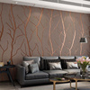 鹿皮绒壁纸3d立体条纹墙纸卧室客厅电视背景墙壁纸现代简约树枝