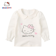 Hello Kitty童装女童秋季长袖T恤可爱套头蝴蝶领卫衣