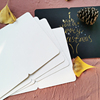 圣诞节贺卡diy空白，折叠小卡片，手绘手工节日生日礼物白牛黑卡纸