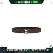 欧洲直邮louisvuitton路易威登，男棕色帆布皮革，印双面腰带4c