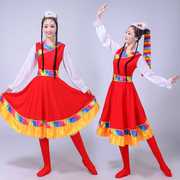 女装少数民族服装大摆裙广场舞，西藏水袖舞台，演出藏族舞蹈服饰