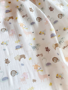 日本订单a类无荧光剂精梳，纯棉双层棉纱，布料卡通婴儿床单睡衣面料