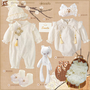 新生儿见面礼国风中式旗袍，礼服高档宝宝衣服，套装纯棉透气婴儿礼盒