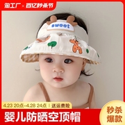婴幼儿帽子夏季遮阳空顶帽，宝宝薄款防晒男女童太阳帽大头围大檐