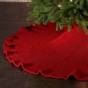 圣诞节装饰品圣诞树底座装饰针织，粗毛线围裙脚围地毯毯子圣诞树裙