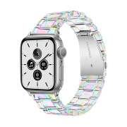 适用苹果applewatch7手表iwatch876se534代彩色三株手表带，s7s6替换带运动智能配件s5s4保护壳男女款