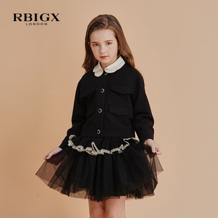 rbigx瑞比克童装秋季小香风名媛甜美淑女，儿童休闲设计感潮流外套