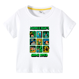 我的世界Minecraft中大童T恤短袖纯棉童装男童半袖6夏装7岁8上衣9