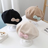 儿童贝雷帽女宝宝帽子，秋冬季韩版洋气婴幼儿女童，针织毛线画家帽潮