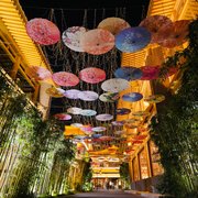 古风室内外装修油纸伞，饭店场景布置吊顶，装饰伞中国风拍摄道具伞