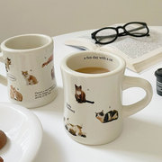 杂啊汽水幻想猫猫心思大猜测原创卡通马克杯办公室咖啡杯陶瓷水杯