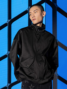 新因素(新因素)黑色立领高级感西装，外套男设计感ins潮设计感小众宽松夹克