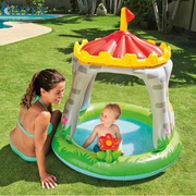 intex充气趣味游泳池家用室外婴儿城堡水池儿童遮阳球池