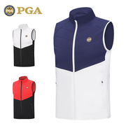 美国PGA 高尔夫服装男士马甲秋冬棉服外套轻盈保暖背心男装衣服