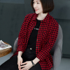 韩版全棉黑白红色格子衬衫女长袖宽松胖mm大码外穿纯棉百搭衬衣