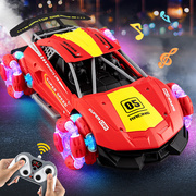 带声音红蓝橙色遥控赛车玩具能充电动会喷雾可以飘移遥控汽车玩具