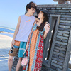 海边沙滩裤大码背心套装抹胸裙泰国三亚旅游夏威夷度假蜜月情侣装