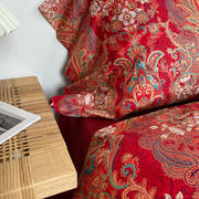 中国风全棉婚礼四件套红色，60高支纯棉双人，1.8米礼物结婚床品套件