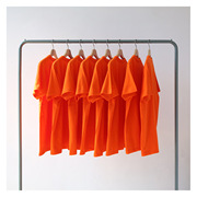 2020夏橘色(夏橘色)桔色橙色，纯色230克重磅纯棉圆领短袖，t恤男女bf风宽松潮