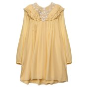 chloe'女童，淡黄色短袖连衣裙c12839-509