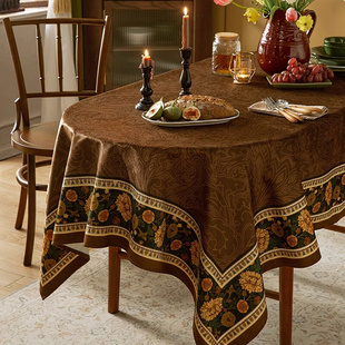 凯琳美式田园餐桌，布艺轻奢复古高级感台布长方形茶几桌布