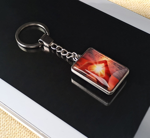 水晶双面照片diy定制钥匙，扣链挂件个性创意简约男女朋友生日礼物